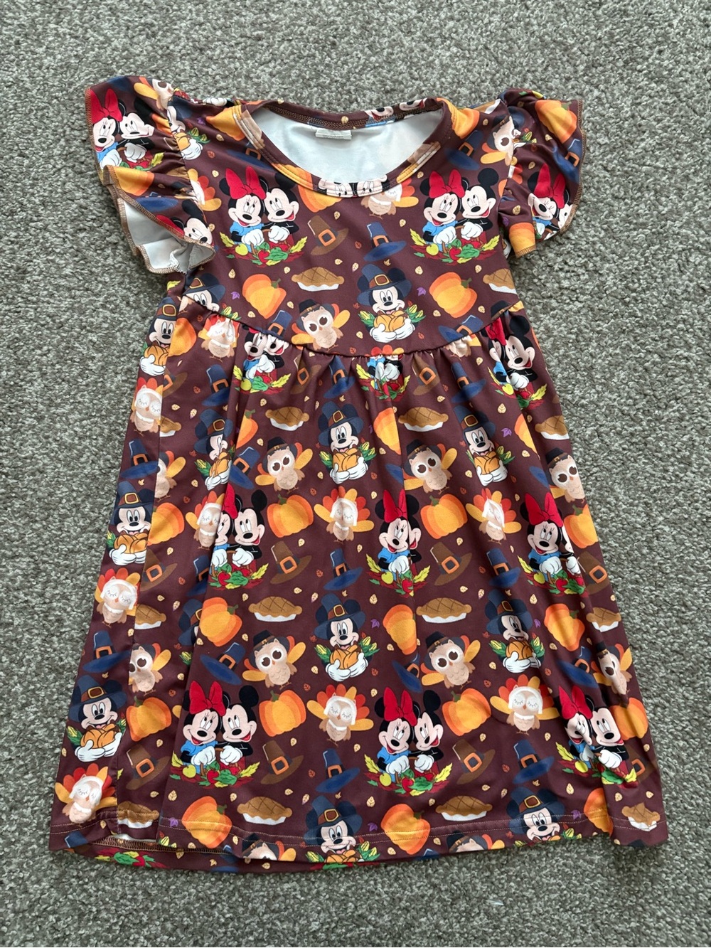 Disney Fall Thanksgiving Pumpkin Mickey & Minnie Girls Dress